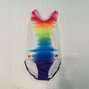 GK Team USA Rainbow Fade Gymnastics Leotard